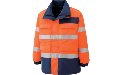 MIDORI 綠安全 SE1125-UE-L高可視性防水防止帶電防寒大衣橘子LL