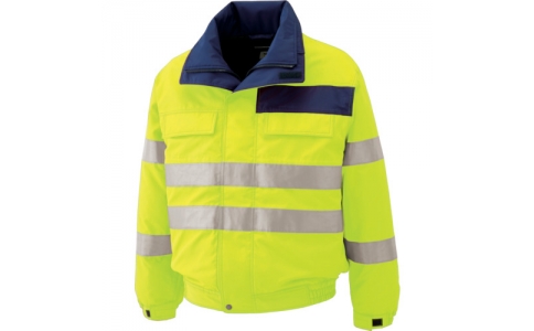 MIDORI 綠安全 SE1134-UE-S中間體安全高可視性防水防止帶電防寒夾克黃色S
