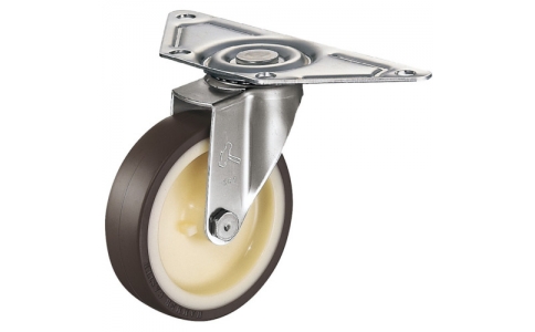 HAMMER CASTER 錘牌 腳輪 220S0E-UR100-鏈輪全不銹鋼角E型自由聚氨酯車100mm