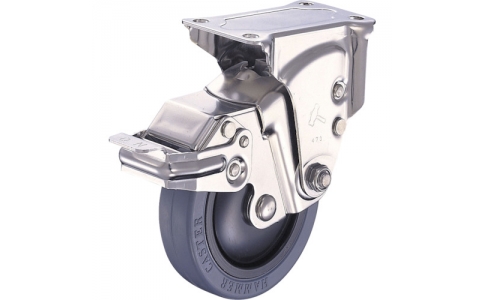 HAMMER CASTER 錘牌 9935ER-FFR100-S28-鏈球不銹鋼坐墊E固定SP橡膠100mm線徑2.8