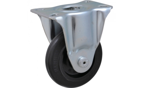 HAMMER CASTER 錘牌 420 SR-F100-BAR01-鏈球S系列固定尼龍輪轂-橡膠卷車100mm